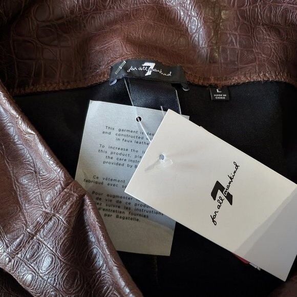 7 FOR ALL MANKIND NEW Crocodile Faux Leather High Rise Legging XS - Picture 5 of 11